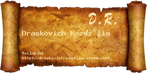 Draskovich Rozália névjegykártya